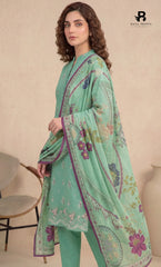 3-Piece | Unstitched Luxury Embroidered Lawn Suit | Nayab