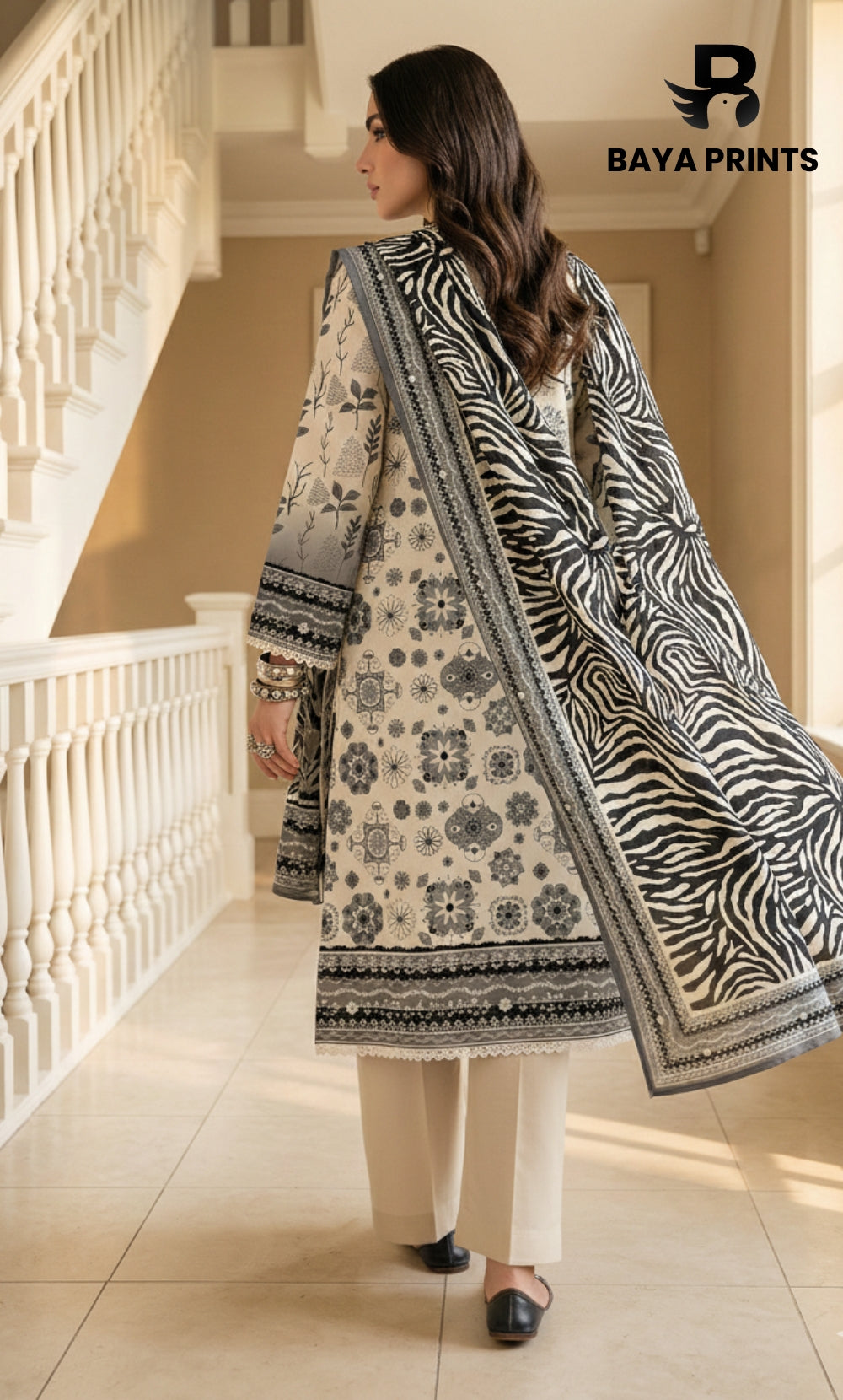 3 Piece Unstitched Lawn Suit -V-21-B-01