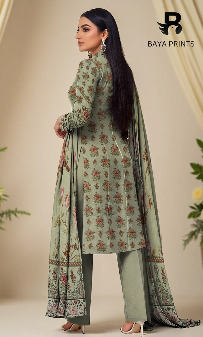 3 Piece Unstitched Karandi Suit BA-V10-14 Main Image