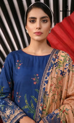 3PC Printed Lawn | Unstitched |  M.B