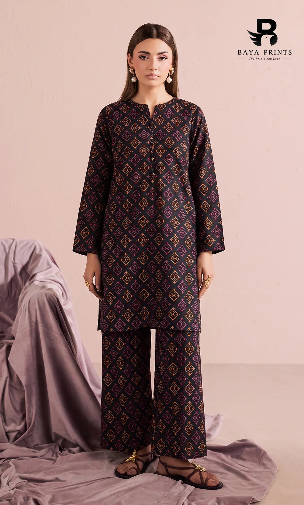 2PC printed cotton | Unstitched | BA-V1- | 14 Pari