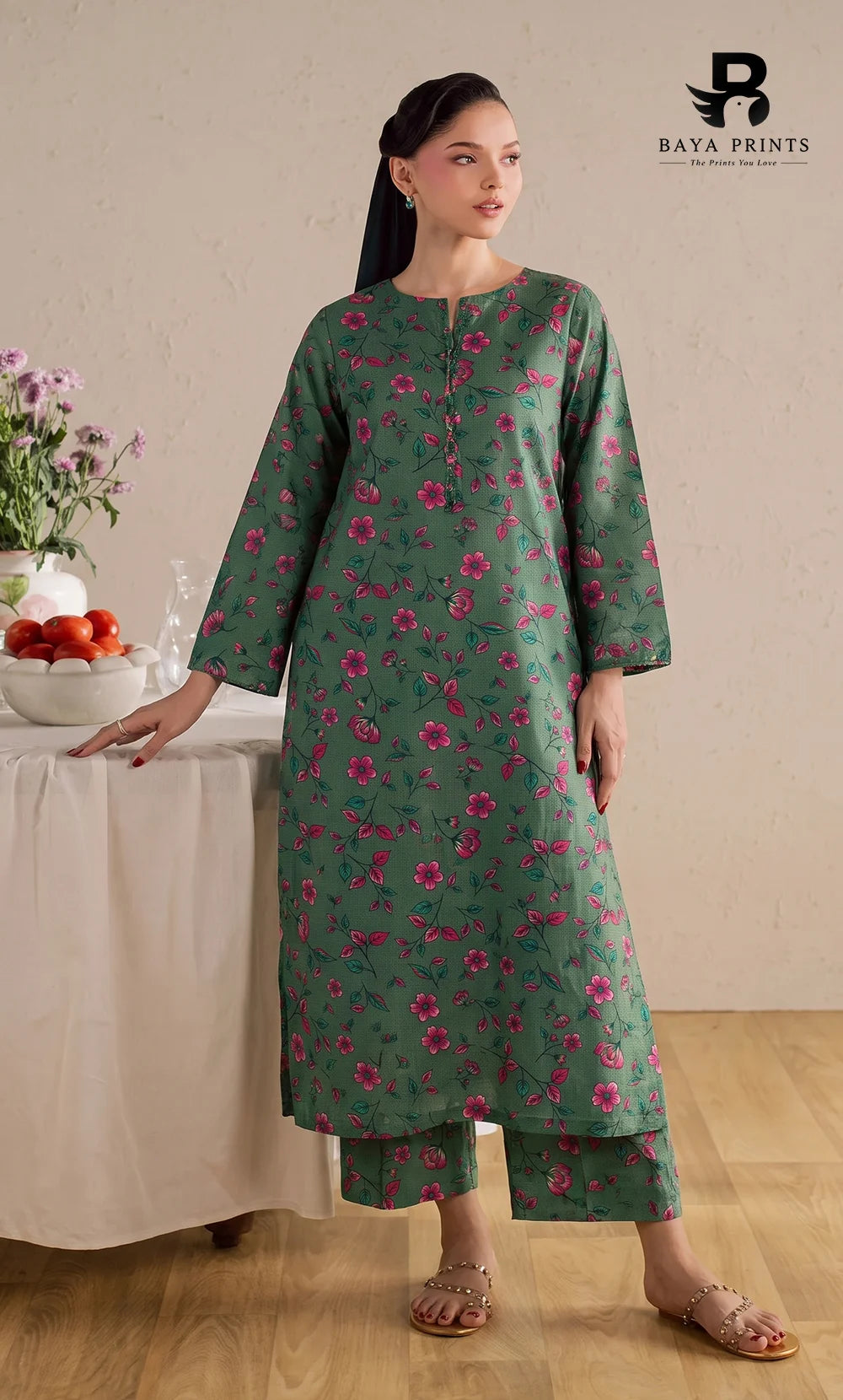 2PC printed cotton | Unstitched | BA-V1- | 21 Pari