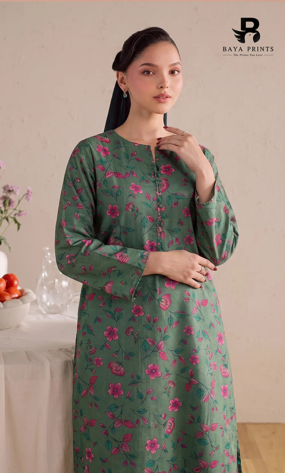 2PC printed cotton | Unstitched | BA-V1- | 21 Pari