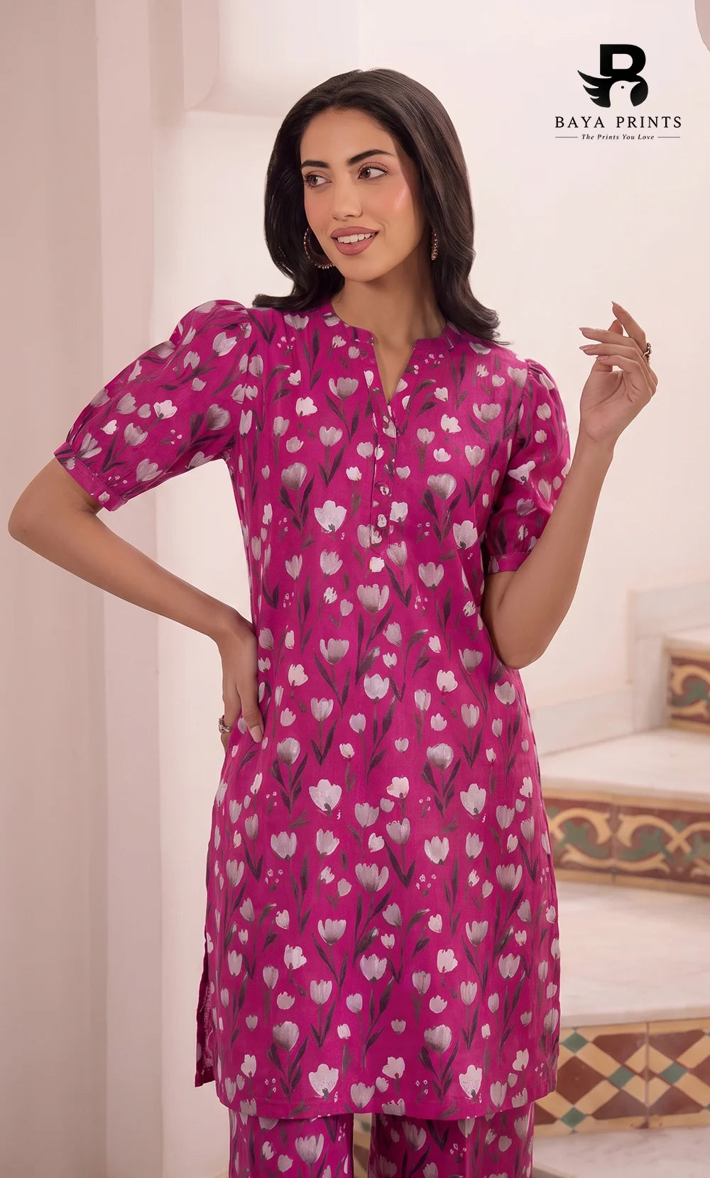 2PC printed cotton | Unstitched | BA-V1- | 8 Pari