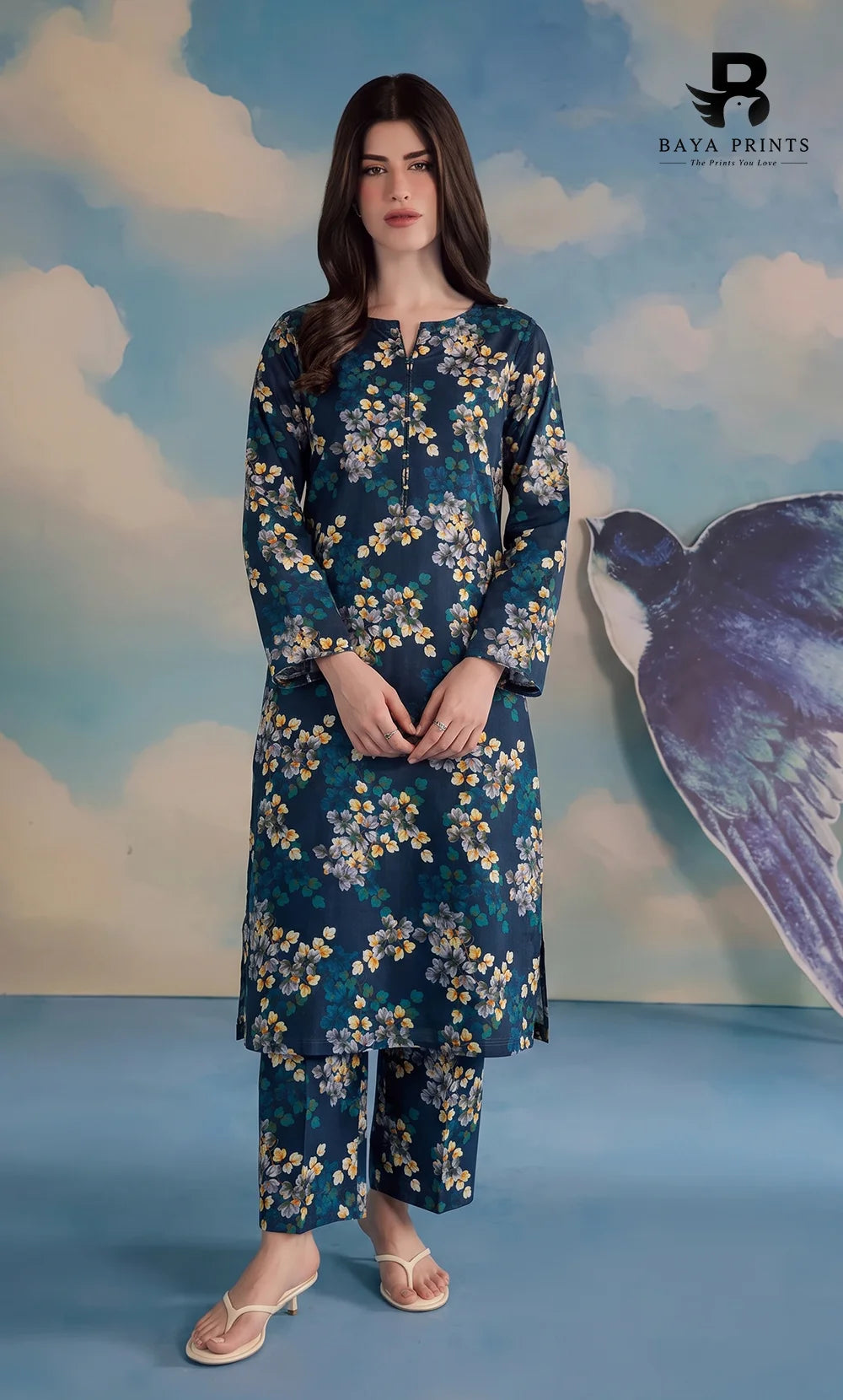 2PC printed cotton | Unstitched | BA-V1- | 9 Pari