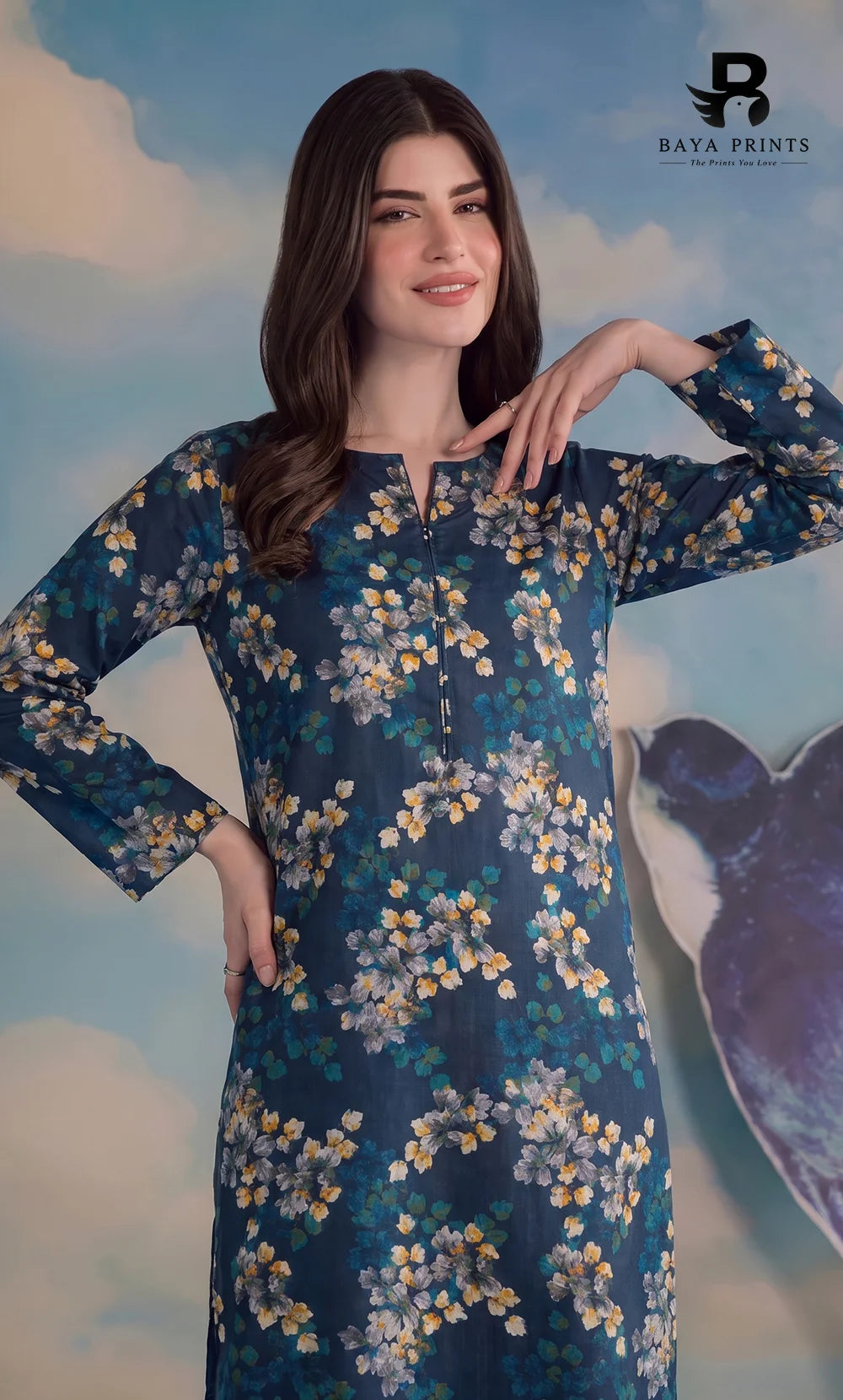 2PC printed cotton | Unstitched | BA-V1- | 9 Pari
