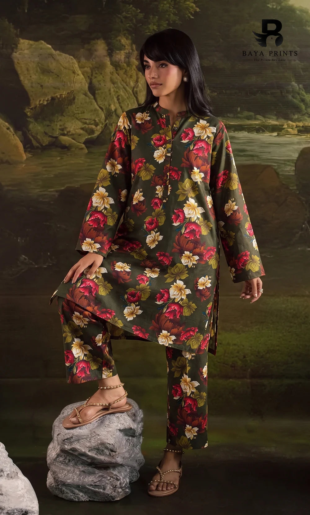 2PC printed cotton | Unstitched | BA-V1- | 16 Pari