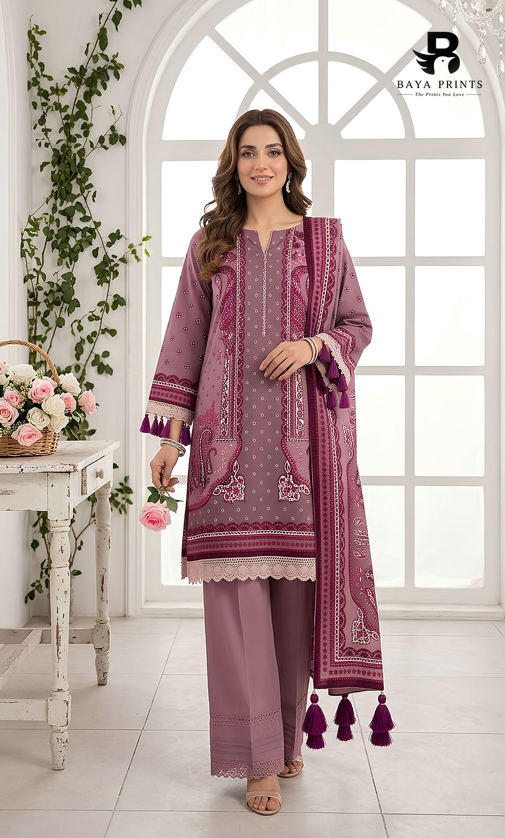 Khadder 3-Piece Unstitch Pink Vol:114