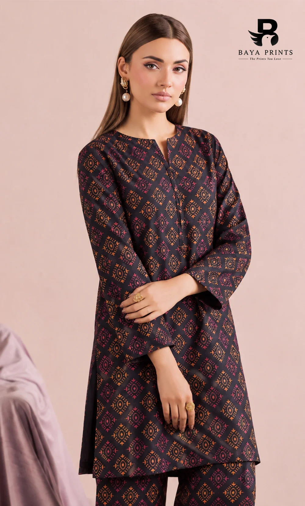 2PC printed cotton | Unstitched | BA-V1- | 14 Pari
