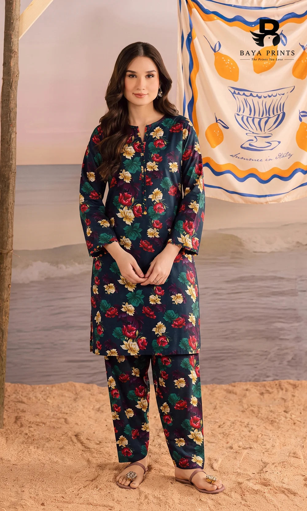 2PC printed cotton | Unstitched | BA-V1- | 17 Pari