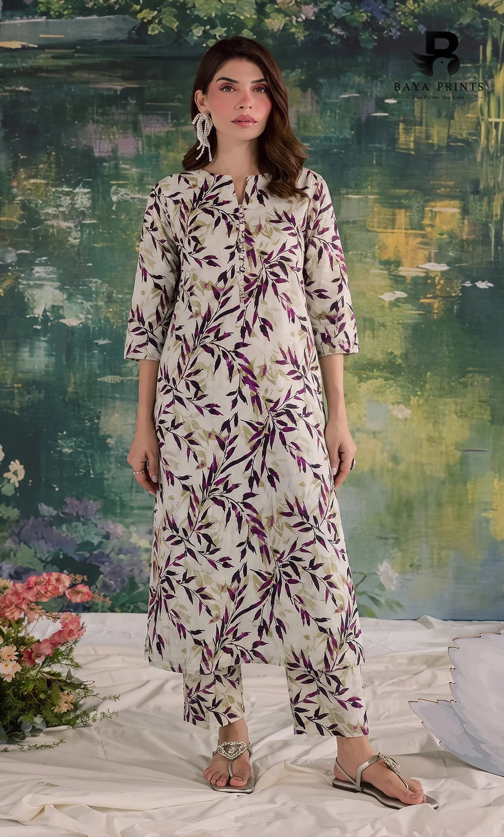 2PC printed cotton | Unstitched | BA-V1- | 3 Pari
