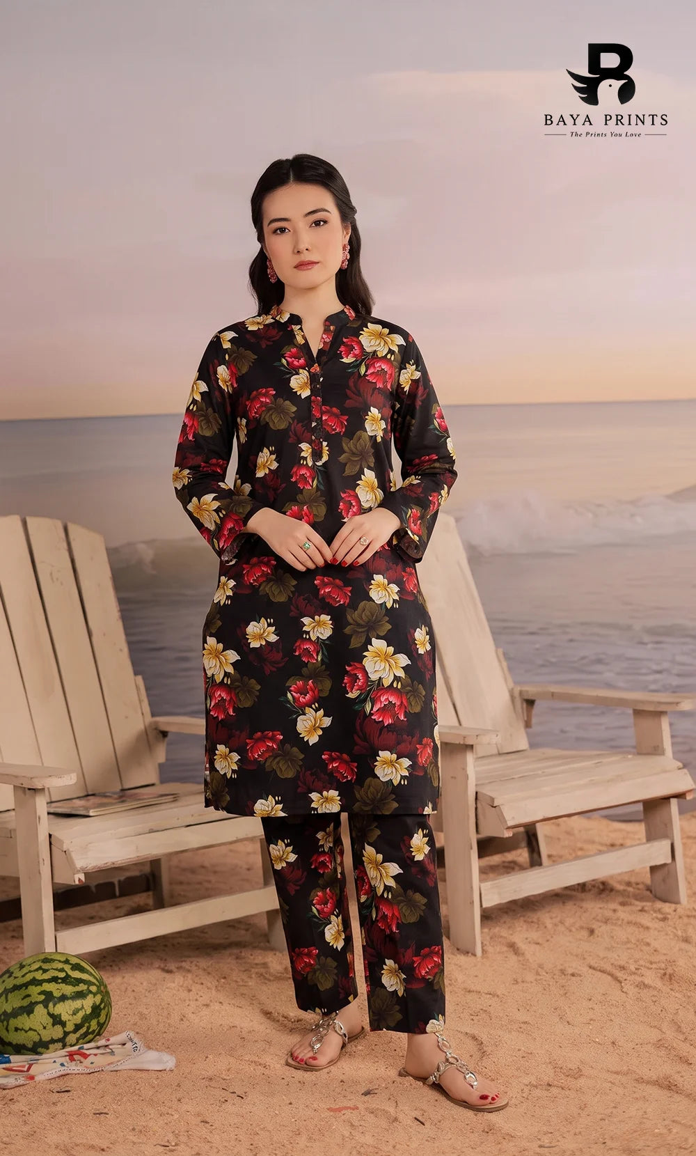 2PC printed cotton | Unstitched | BA-V1- | 19 Pari