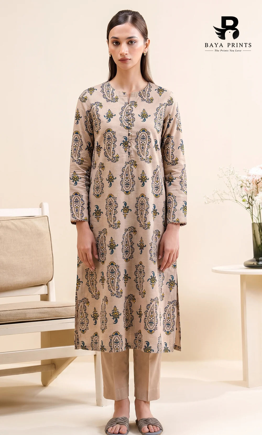 2 Piece Printed Khaddar | Unstitched | BA-V117-3