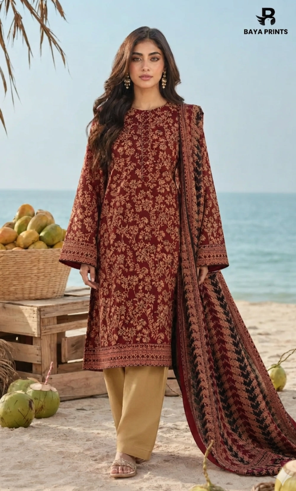 3PC Printed Lawn | Unstitched | BA-V25