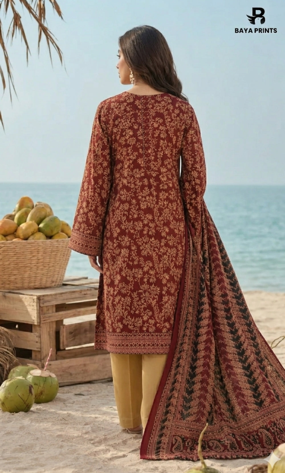 3PC Printed Lawn | Unstitched | BA-V25