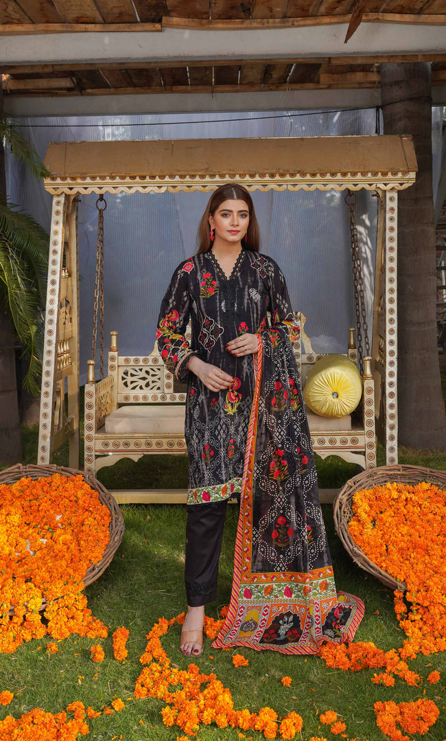 3 Piece Unstitched Printed Lawn  Suit | Tye & Dye V2-05 Hover Image