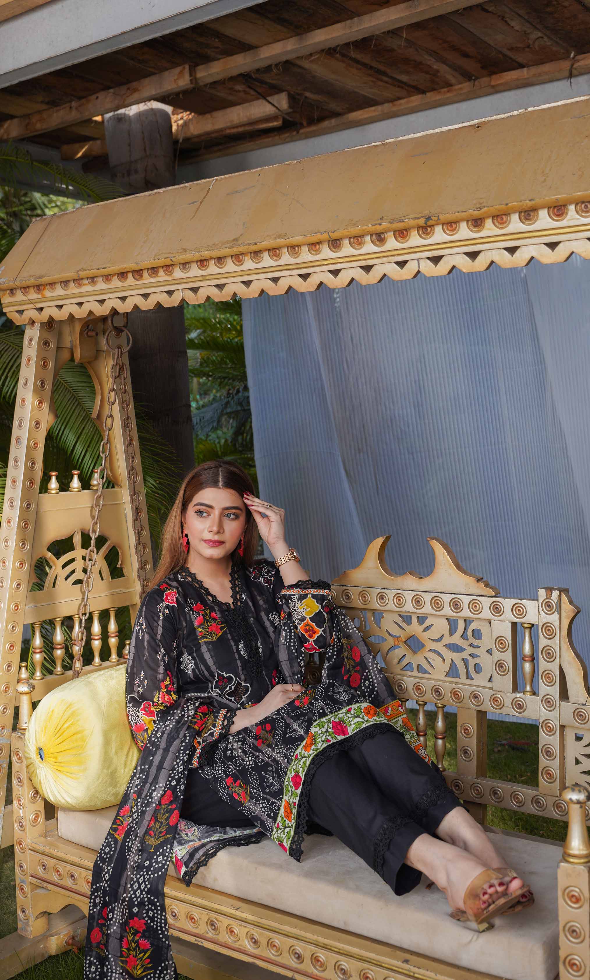 3 Piece Unstitched Printed Lawn  Suit | Tye & Dye V2-05
