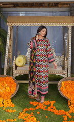 3 Piece Unstitched Printed  Dobby Lawn Suit -BA-V17-09