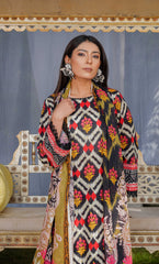 3 Piece Unstitched Printed  Dobby Lawn Suit -BA-V17-09