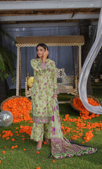 3 Piece Unstitched Printed  Dobby Lawn Suit -BA-V17-07