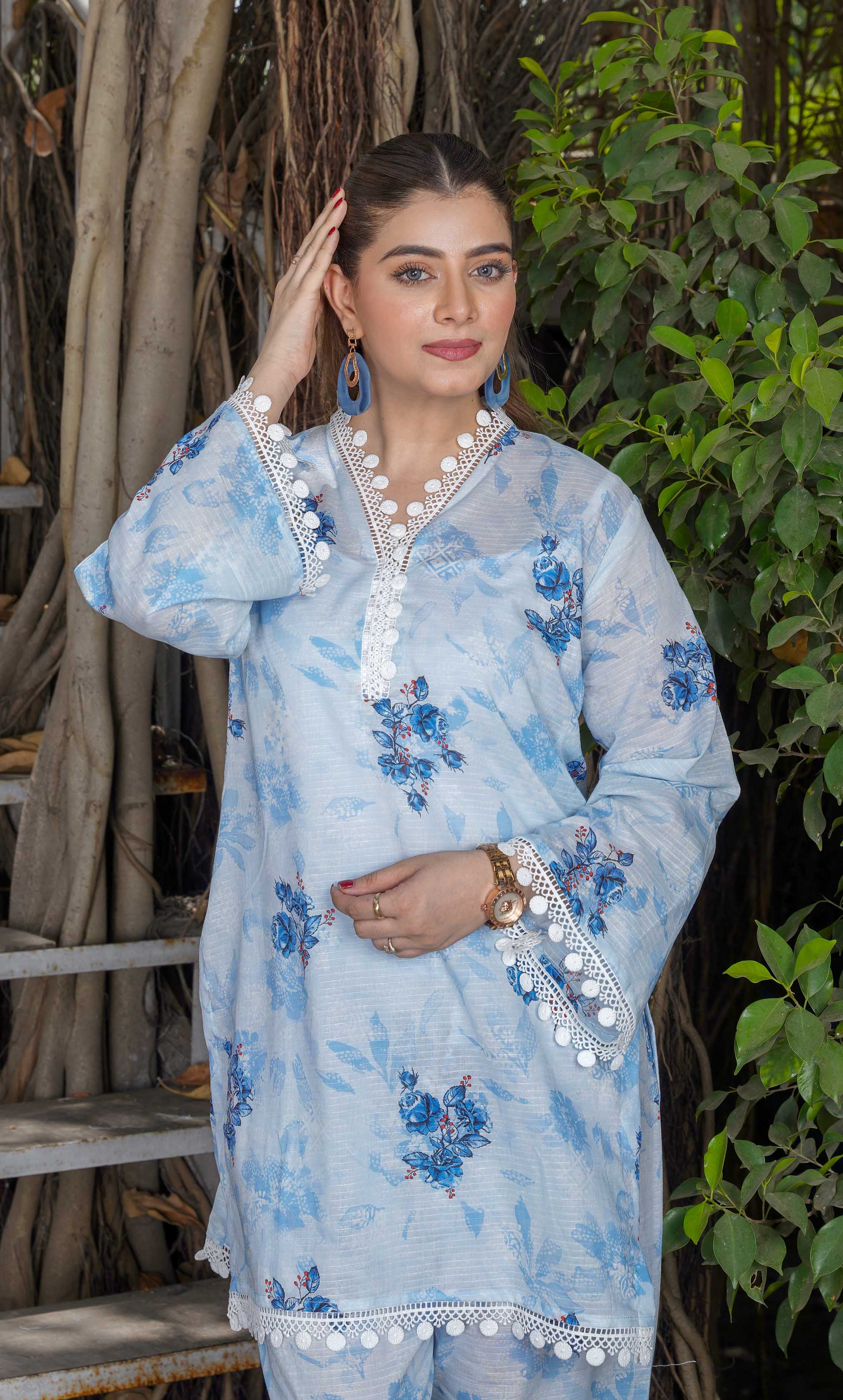 2PC Unstitched Printed Lawn Suit  - BD-V4-05