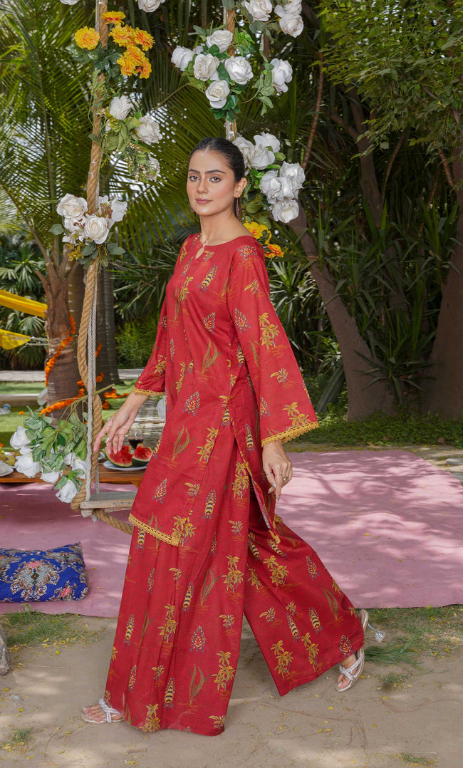 2PC Unstitched Printed Lawn Suit  - BD-V4-02 Hover Image