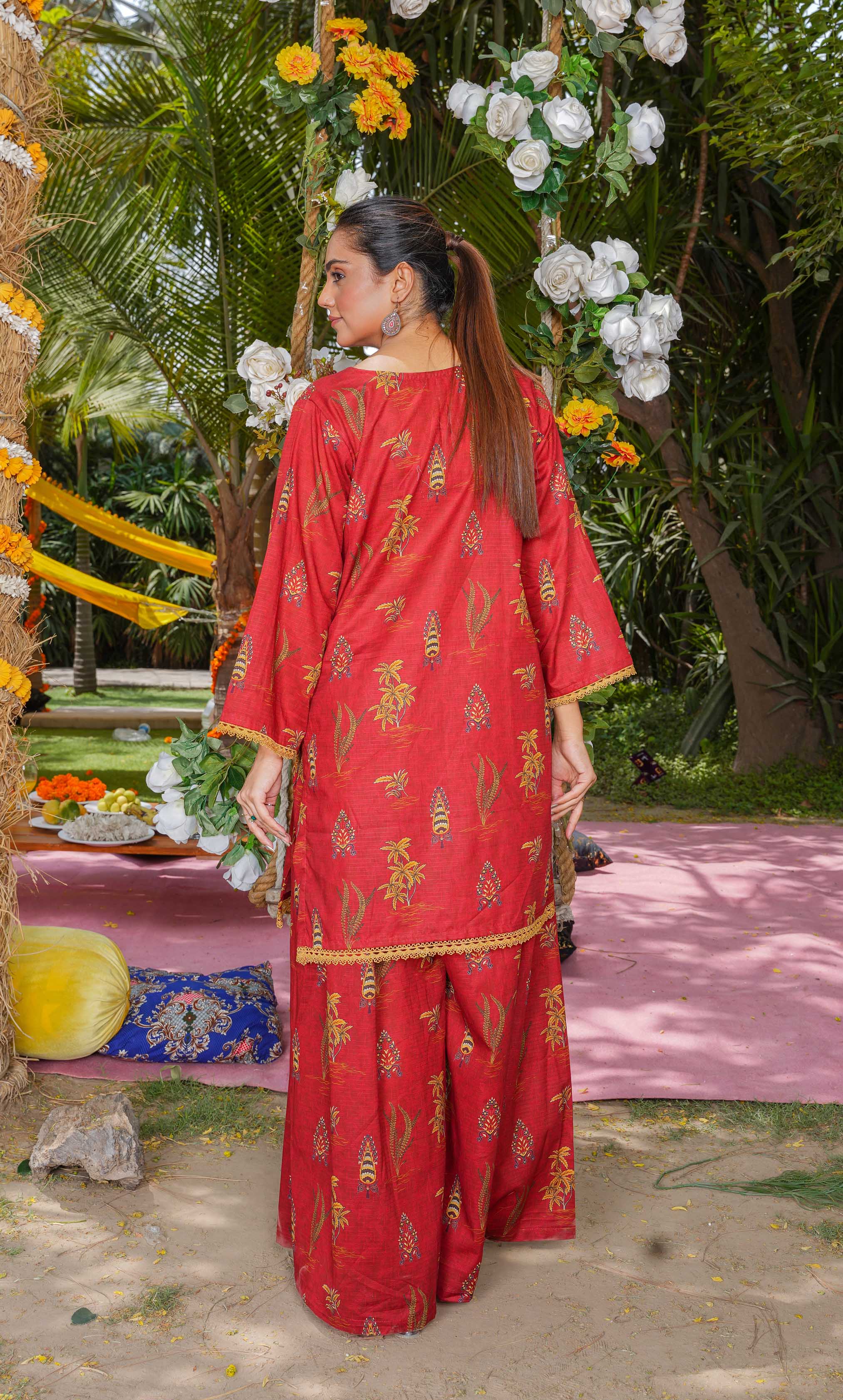 2PC Unstitched Printed Lawn Suit  - BD-V4-02