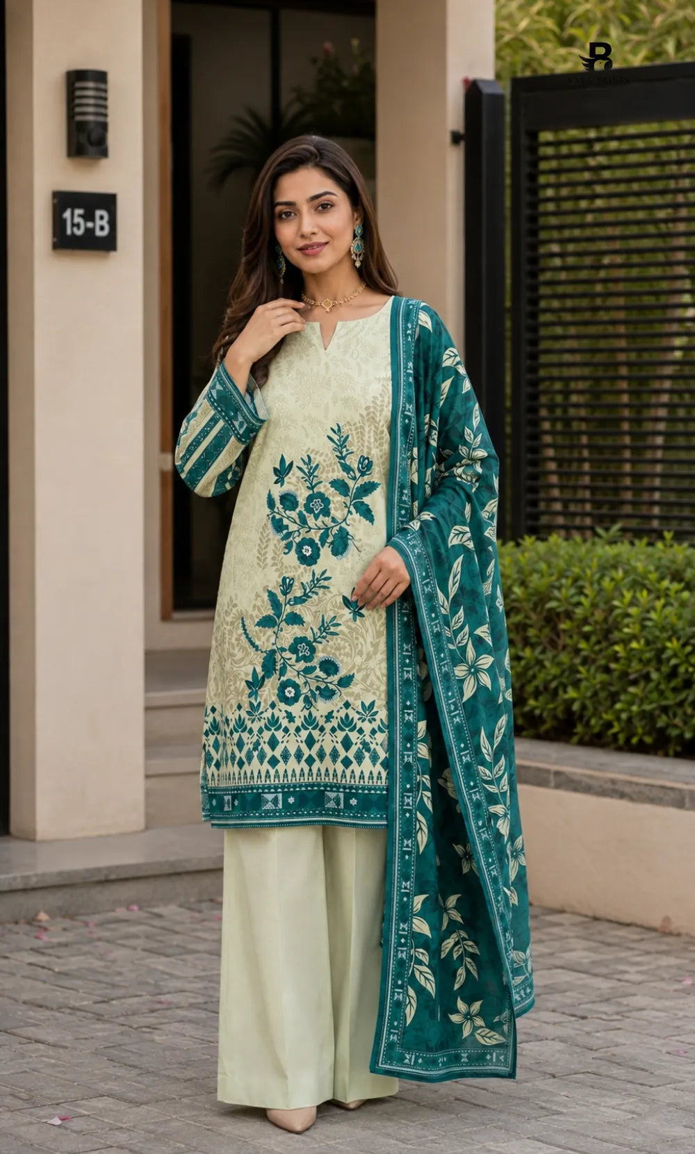 3PC Printed Lawn | Unstitched |  V-23