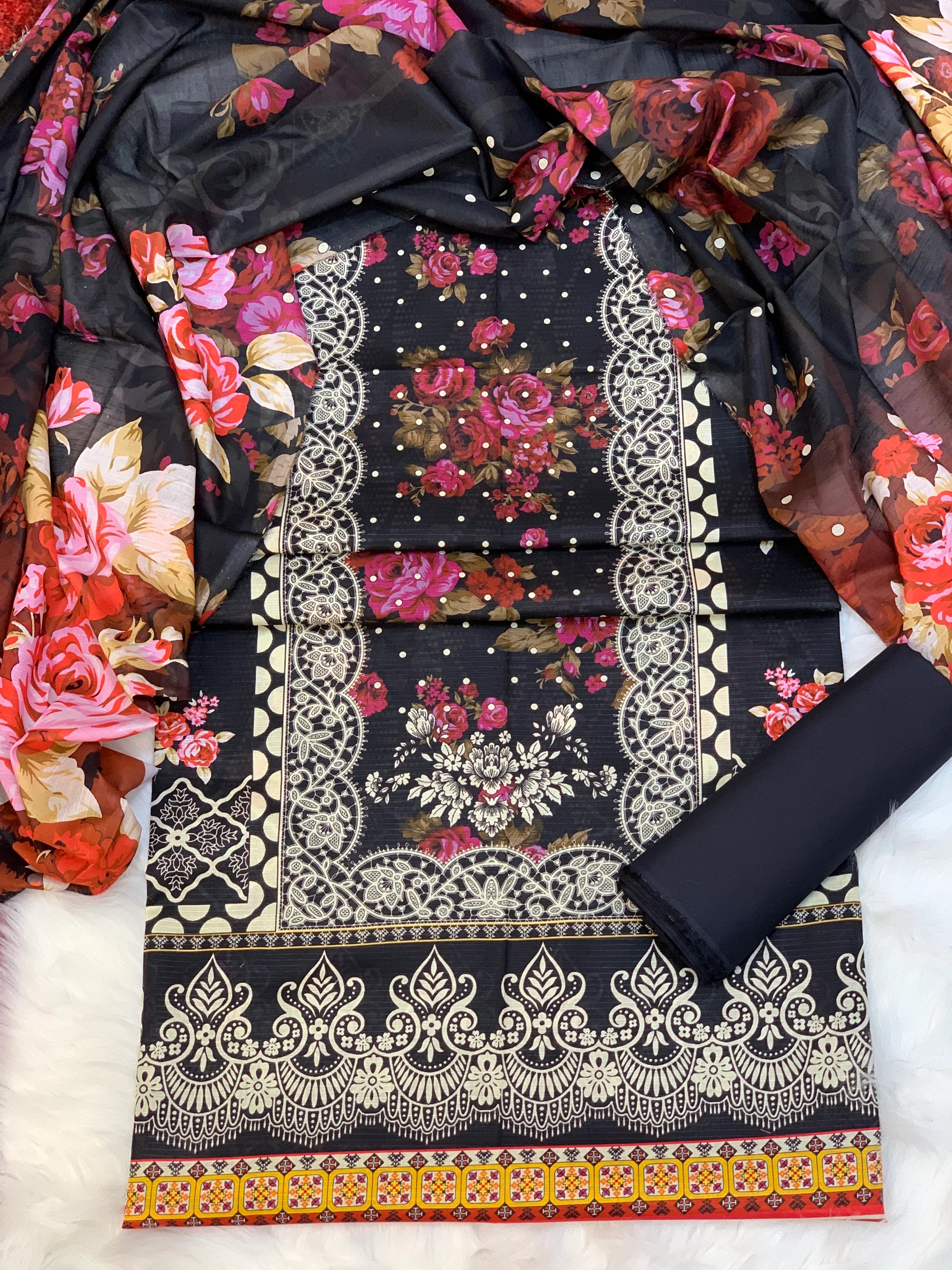 3 Piece Unstitched Printed Lawn Suit | BA-V15-08