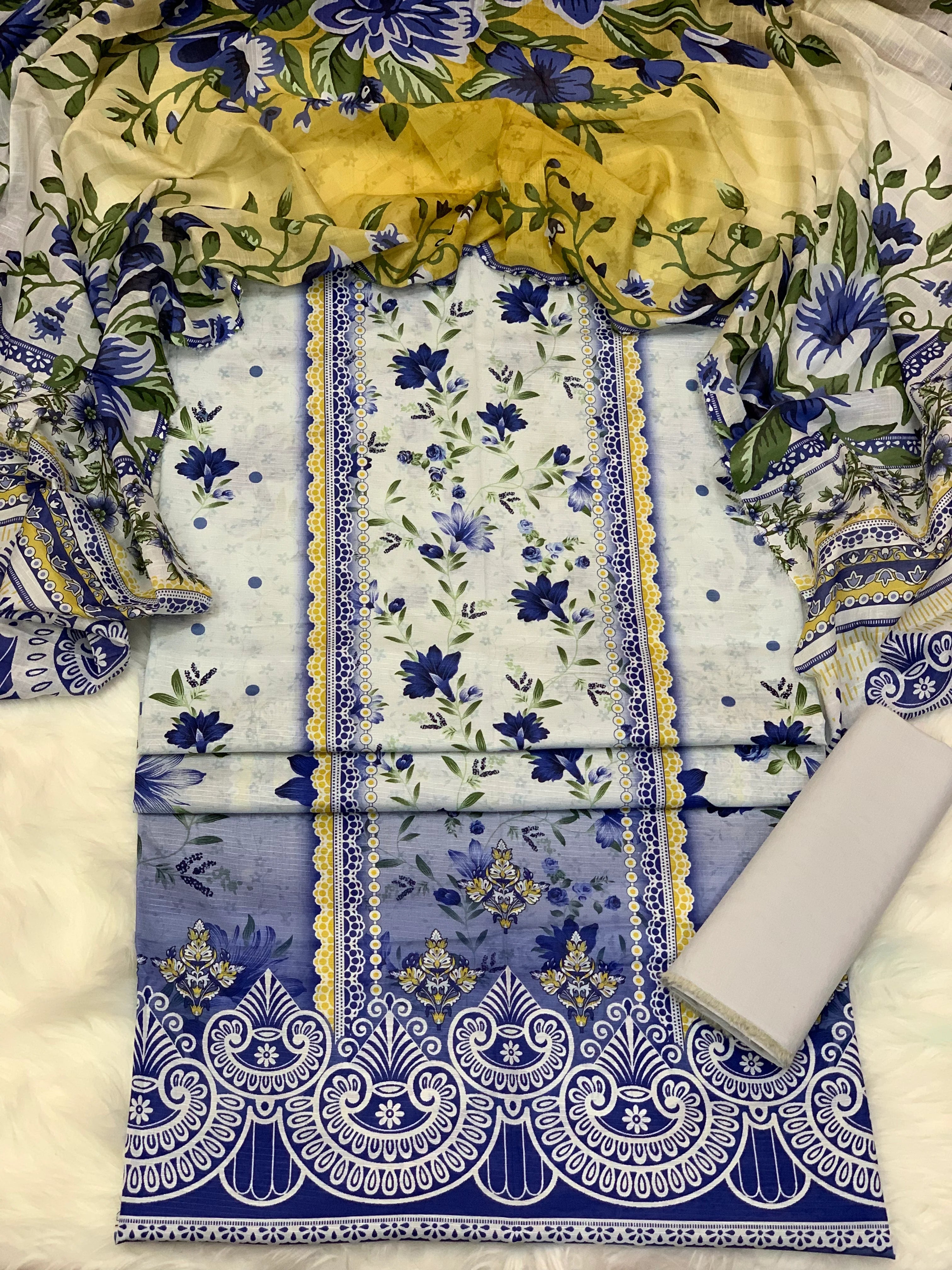 3 Piece Unstitched Printed Lawn Suit | BA-V15-05