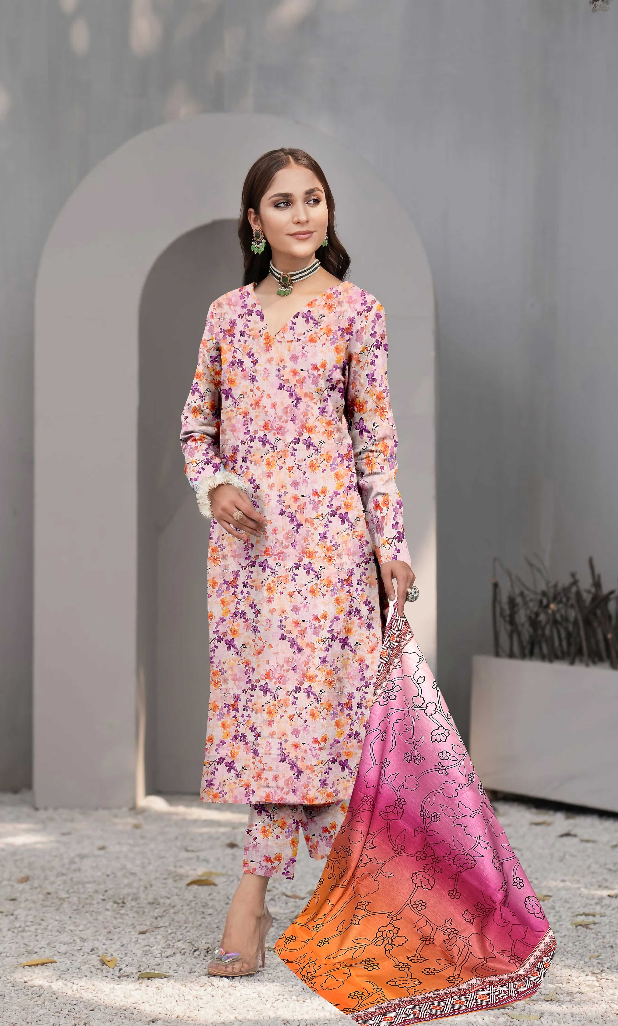 3 Piece Unstitched Premium Lawn Suit- BA-V-30-S34