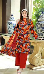 3 Piece Unstitched Printed Lawn Suit -BA-V16-11