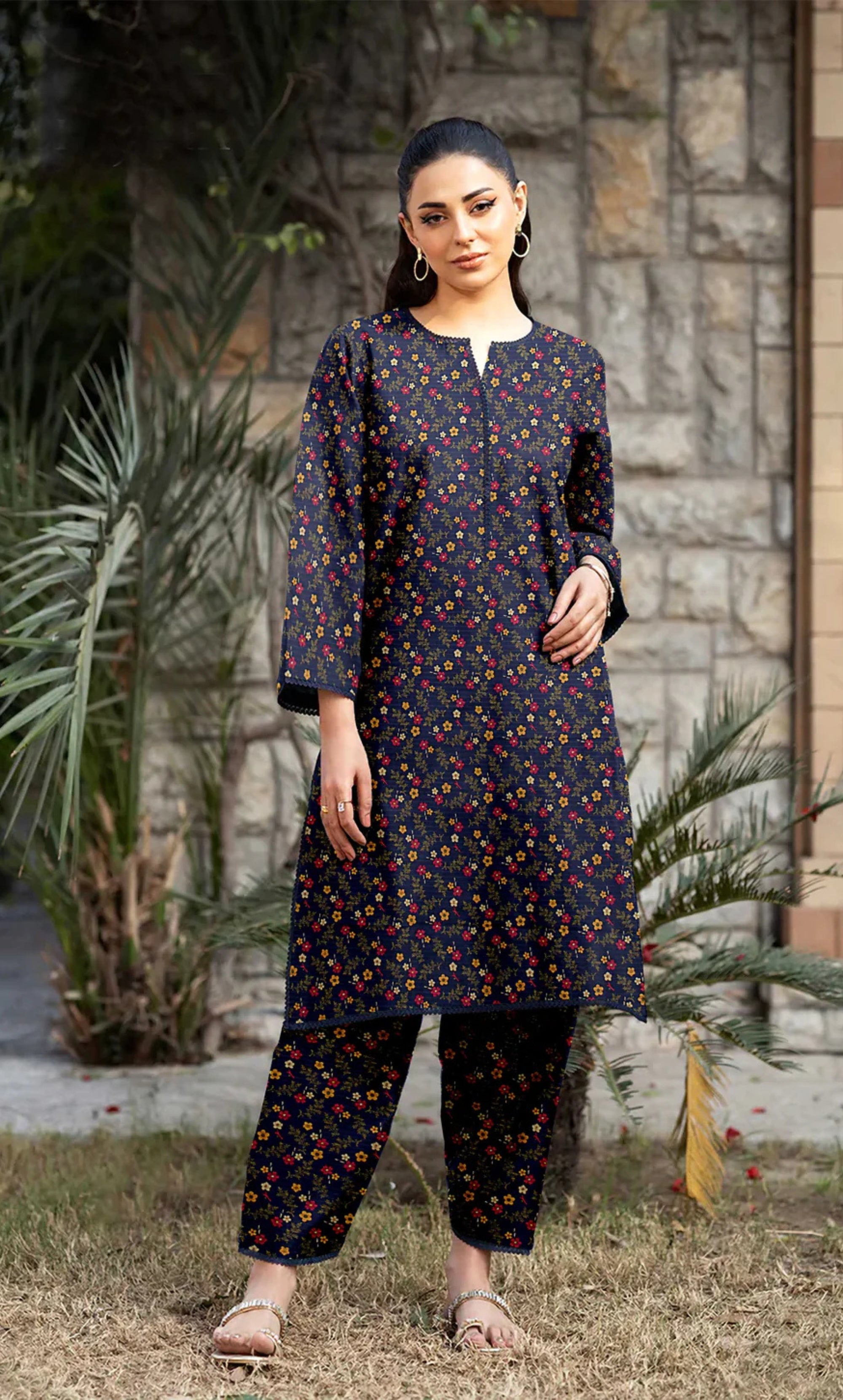 2PC Unstitched Printed Lawn Suit  - BD-V6-1