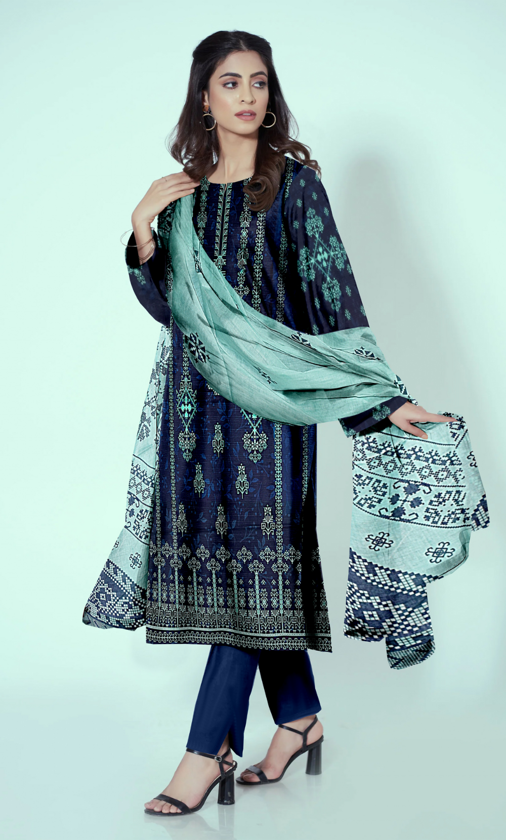 3 Piece Unstitched Lawn Suit -v20-26