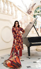 3 Piece Unstitched Printed Lawn Suit -BA-V16-09