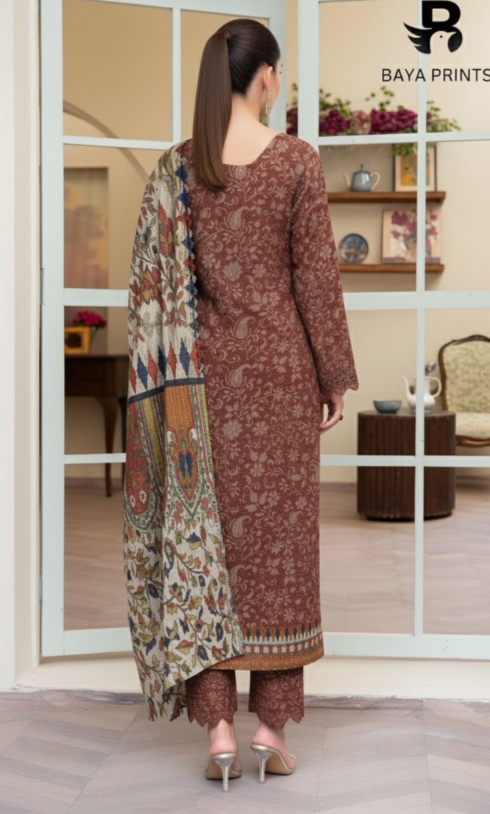 3 Piece Unstitched Karandi Suit BA-V8-9