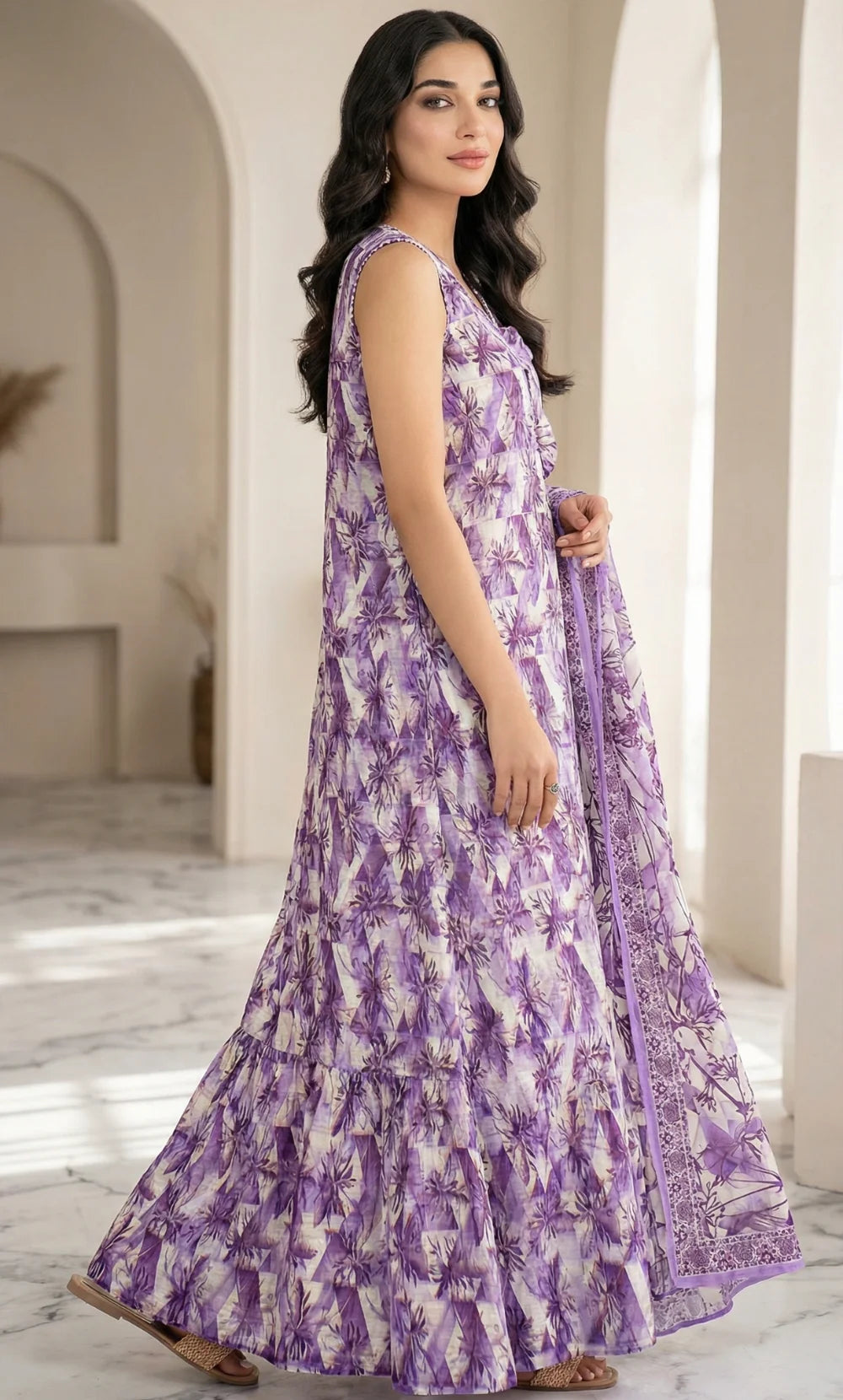 3 Piece Unstitched Printed Lawn Suit -BA-V10