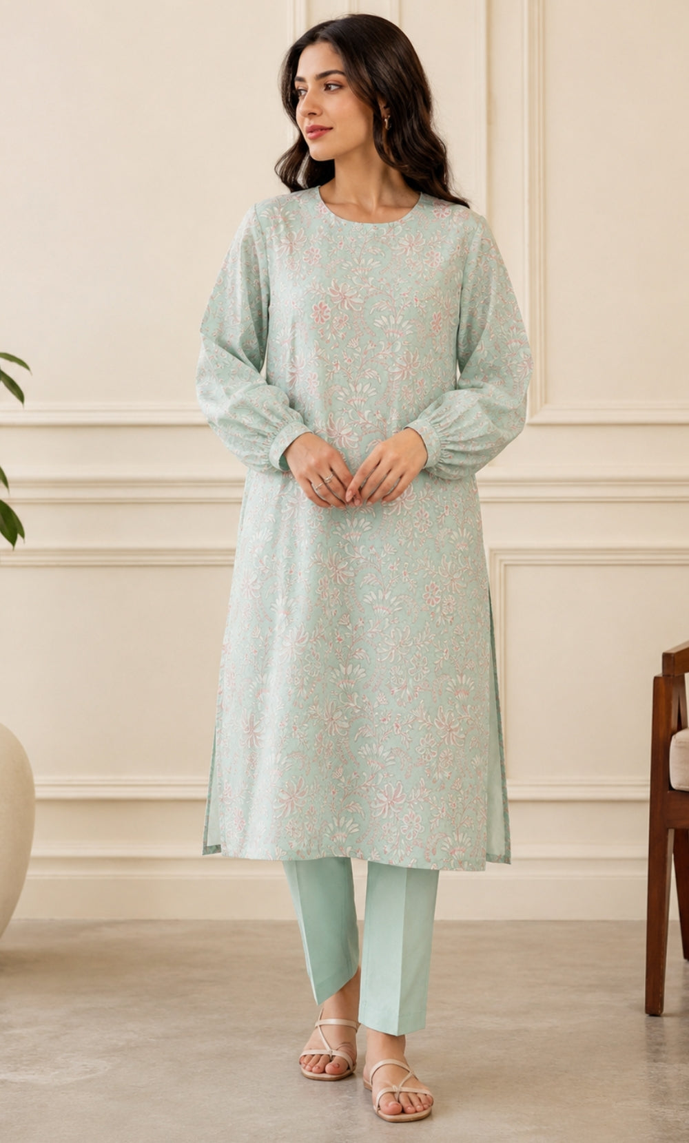 2PC Premium Embroidered Lawn |Unstitched | Breez