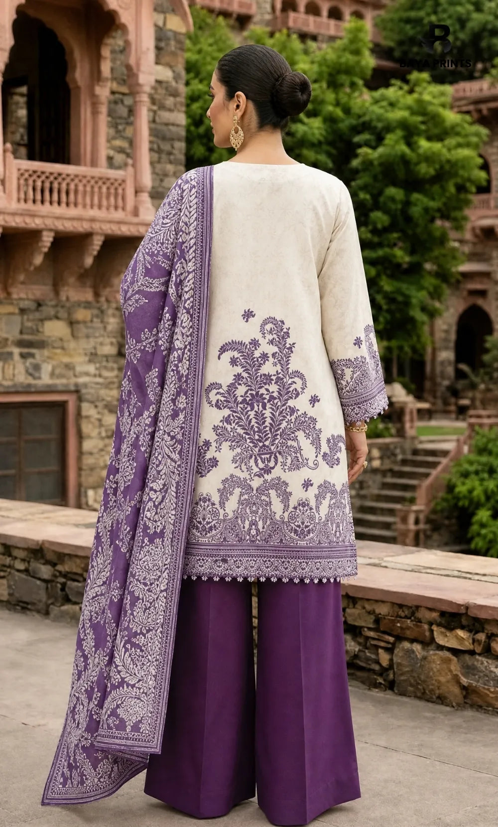 3PC Printed Lawn | Unstitched | BA-V25