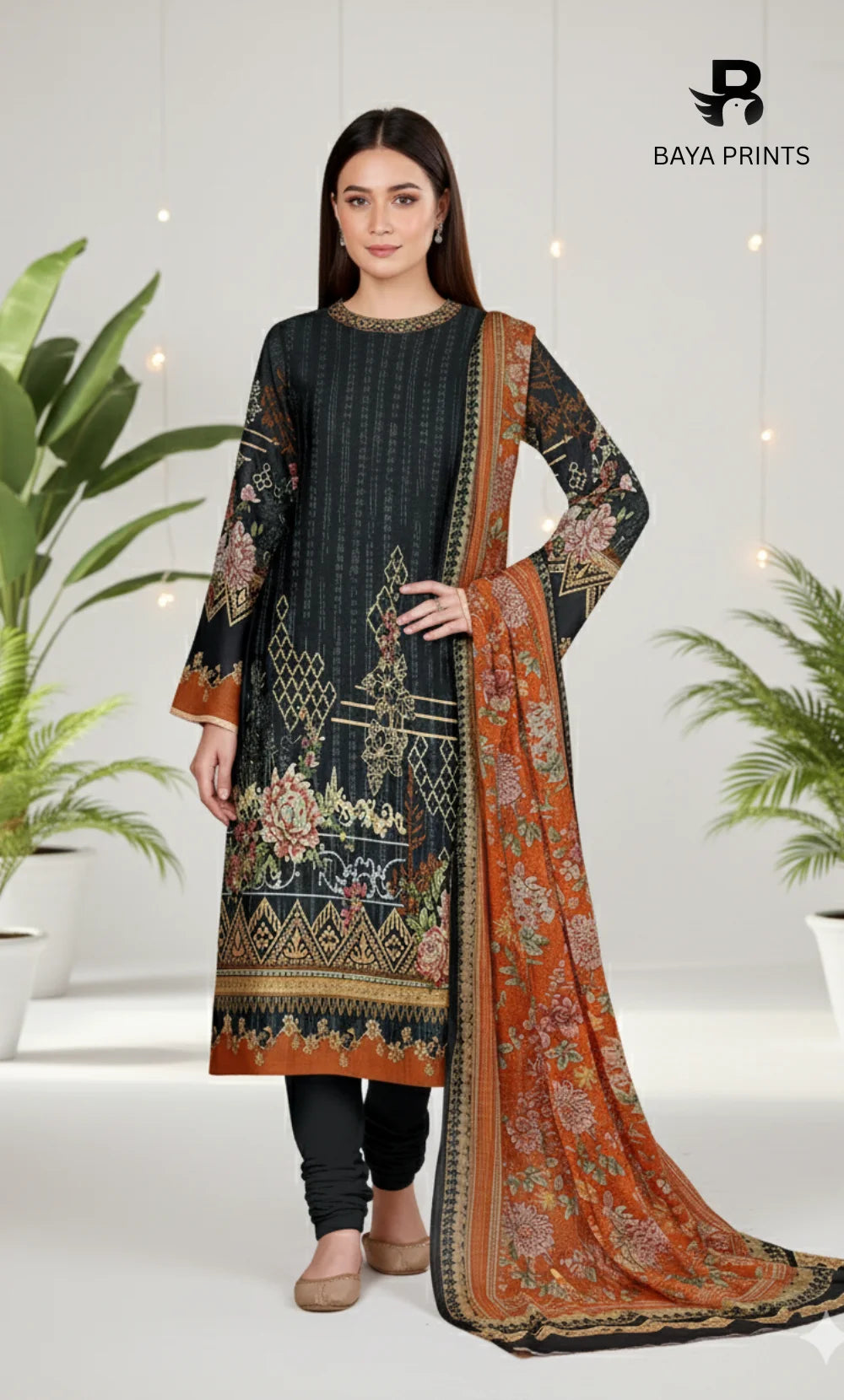 3 Piece Unstitched Printed Viscose Suit-BA-V1